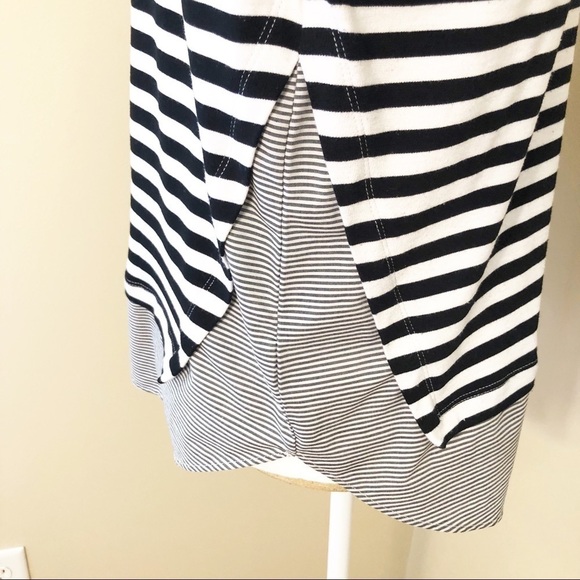 Loft Mixed Media Knit Black/White Top - Small - Picture 2 of 11